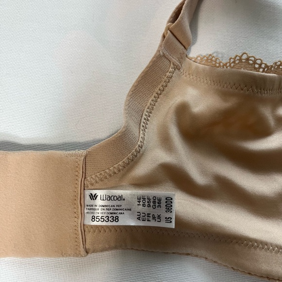 Wacoal 36 DDD Ultimate Side Smoother Underwire Bra 855338 Beige - Picture 6 of 7